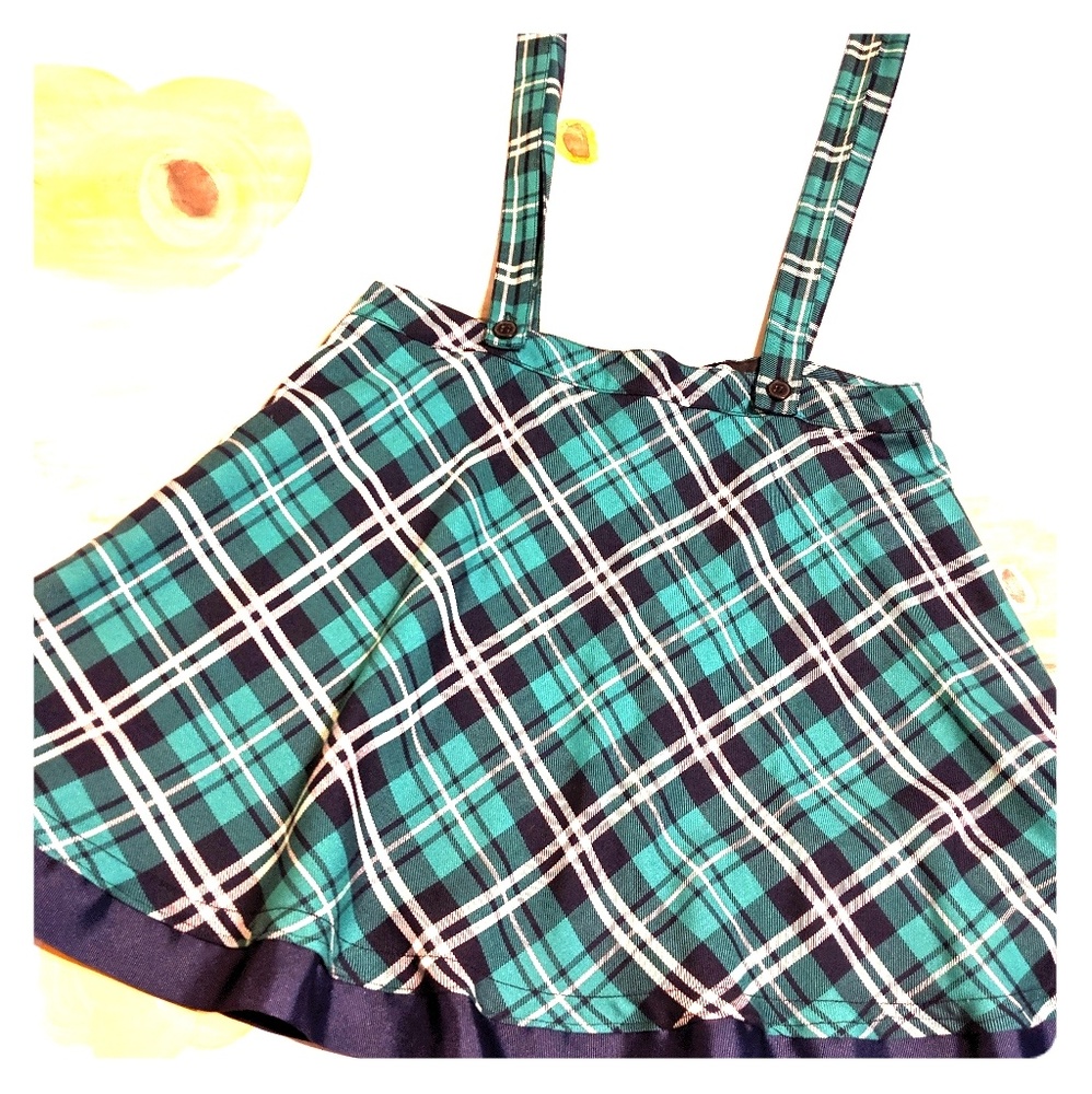 Mini Skirt with Removable Button Straps.